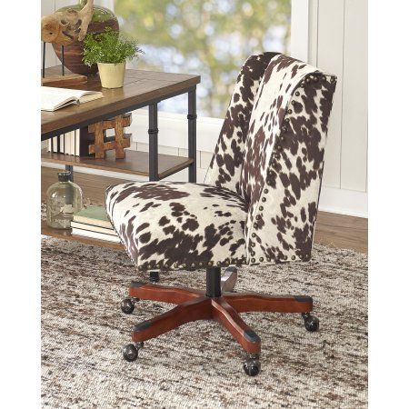 Cowhide Office, Cow Print Fabric, Upholstered Desk Chair, Upholstered Office Chair, Cowhide Print, Stylish Desk, Art Chair, Office Desk Chair, Task Chair