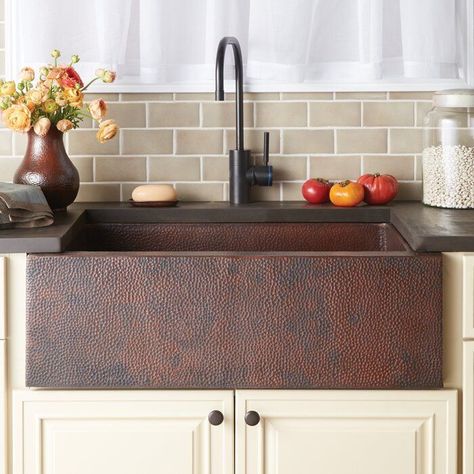 Attractive and Durable Farmhouse Kitchen Sink - 15 Best Choice On The Market Copper Farmhouse Sink White Cabinets, Farmhouse Sink White Cabinets, Copper Farm Sink, Copper Kitchen Sink Farmhouse, Copper Farmhouse Sink, Apron Kitchen Sink, Apron Front Kitchen Sink, Copper Kitchen Sink, Apron Sink Kitchen