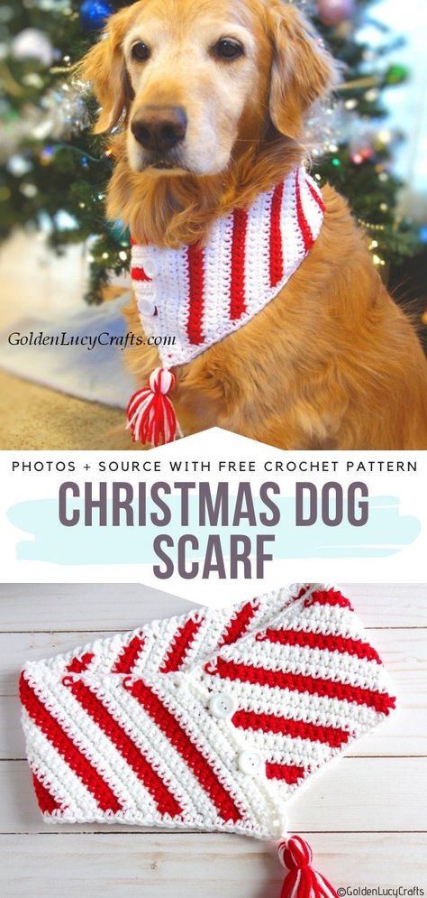 Crochet Dog Scarf, Dog Scarf Crochet, Crochet Dog Clothes, Dog Sweater Crochet Pattern, Crochet Dog Patterns, Crochet Dog Sweater, Crochet Bandana, Christmas Scarf, Dog Scarf