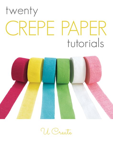 Many tutorials using inexpensive crepe paper! It's not just for decorating at parties anymore! Crepe Paper Crafts, Paper Streamers, Paper Things, Paper Bow, Party Deco, Paper Bouquet, Crepe Paper Flowers, Diy Spring, Crepe Paper