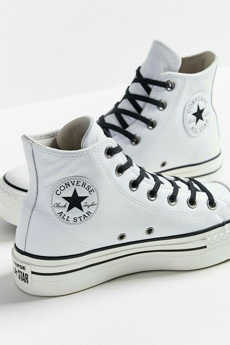 Lux Club, White Platform Converse, Converse Leather, Dr Shoes, Platform Converse, Hype Shoes, Aesthetic Shoes, Prom Shoes, Star Sneakers