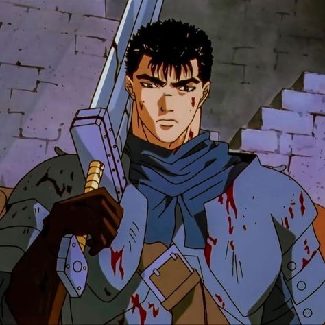 Berserk Anime 1997, Berserk Guts, Art Diary, 90s Anime, Pretty Wallpaper Iphone, Roronoa Zoro, Dragon Ball Art, Male Art, All Anime