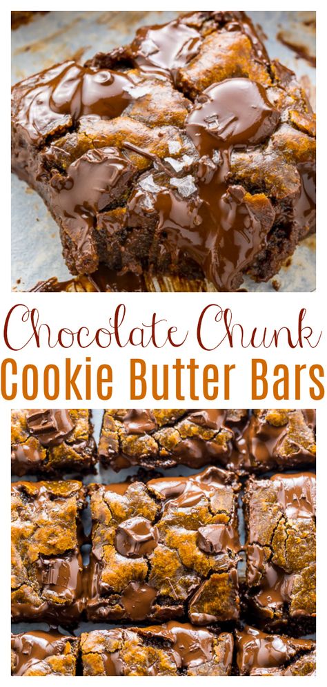 Cookie Butter Bars, Baker By Nature, Butter Bars, Dessert Bar Recipe, Cookie Butter, Butter Cookies Recipe, Favorite Dessert Recipes, Chocolate Chunk, Chocolate Chunk Cookies