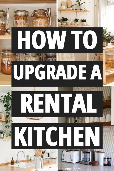 Are you a renter who's longing for a kitchen makeover? Discover innovative and budget-friendly apartment kitchen ideas for renters who want to maximize small spaces without sacrificing style. Create a warm and inviting atmosphere that will make cooking and entertaining a delight, with a bit of unique home decor. Follow for more budget-friendly home decor ideas! #kitchenupgrades #smallapartmentinspiration Simple Kitchen Makeover Ideas, Small Kitchen Ideas On A Budget Simple, Rental Apartment Decorating On A Budget, Rental Apartment Kitchen, Renter Friendly Kitchen Makeover, Decorating A Rental Home, Renters Kitchen, Rental Home Decorating, Renters Diy