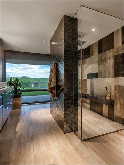 6 Design Trends Creating Modern Bathroom Interiors in Minimalist Style Shower Area, Contemporary Shower, Contemporary Bathroom Designs, Bad Inspiration, Dream Bathrooms, Design Del Prodotto, Elegant Bathroom, Style At Home, Glass Shower