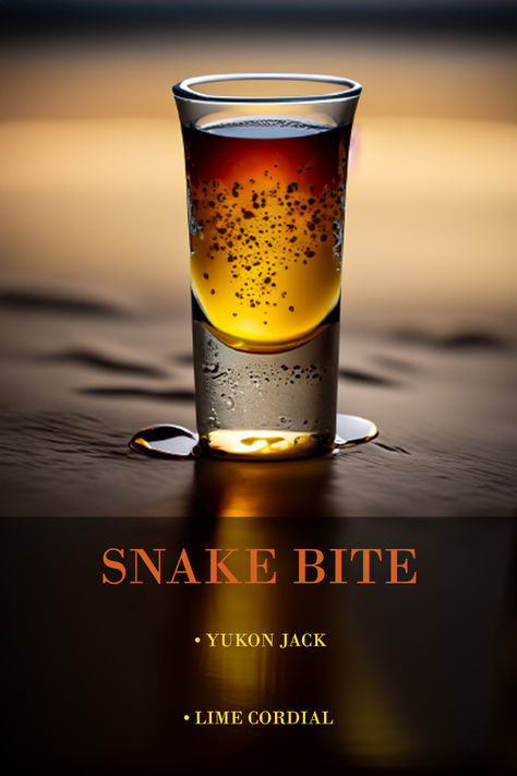 Cocktails Aesthetic, Snake Bite, Party Shots, Gin Drinks, Boozy Drinks, Rum Drinks, Snake Bites, Shot Recipes, Vodka Drinks