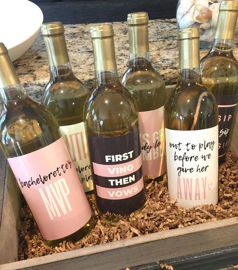 6 Bachelorette Wine Labels and Stickers, Great Bachelorette Party & Bridal Shower Gift Ideas for Bride To Be, Funny Bachelorette Party Decor by harperandivy on Etsy Bachelorette Gift Basket Ideas, Bachelorette Wine, Bachelorette Party Funny, Unique Wine Bottles, Wine Bachelorette Party, Bachelorette Planning, Perfect Bridal Shower Gift, Funny Bachelorette, Bachelorette Party Weekend