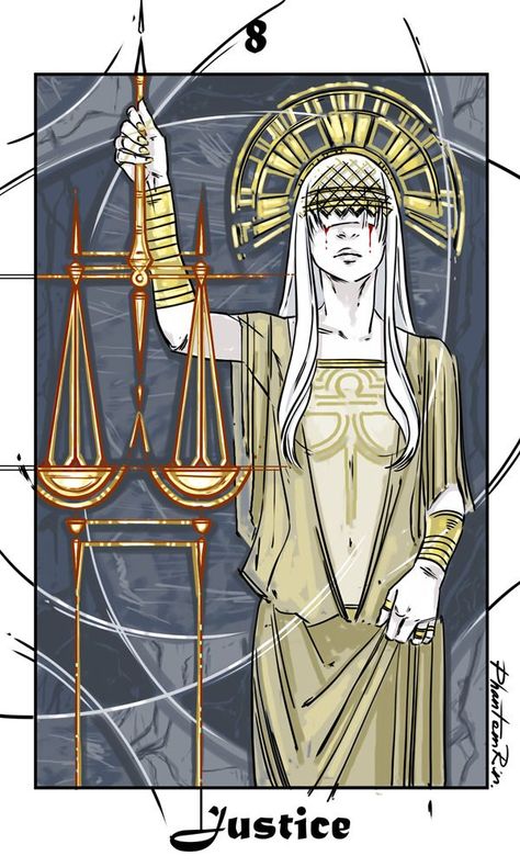 Phantom Rin, Tarot Justice, Roll Eyes, Justice Tarot, Tarot Tattoo, Anime W, Red Rising, Lady Justice, Tarot Cards Art