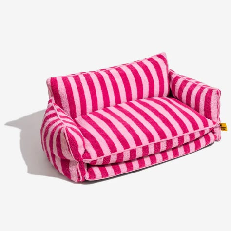 Trendy Striped Faux Lambswool Double Layer Dog & Cat Sofa Bed Cat Sofa, Cat Couch, Striped Sofa, Pet Sofa Bed, Shopping Lifestyle, Puppy Accessories, Beige Bed, Pet Sofa, Dog Sofa