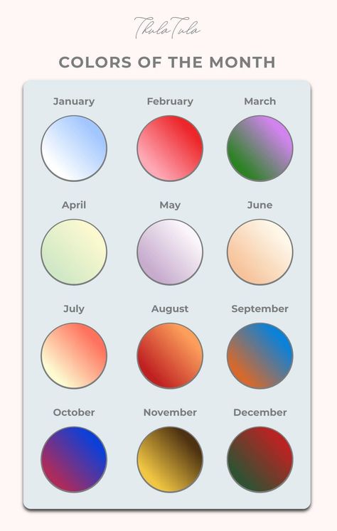 Discover the Colors of the Month with Colorstrology | Thula Tula Month Colors Chart, Month Color Palette, Chinese Celebrations, Colors Chart, Color Of The Month, March Month, Pale Orange, Colors Palette, Cultural Celebration