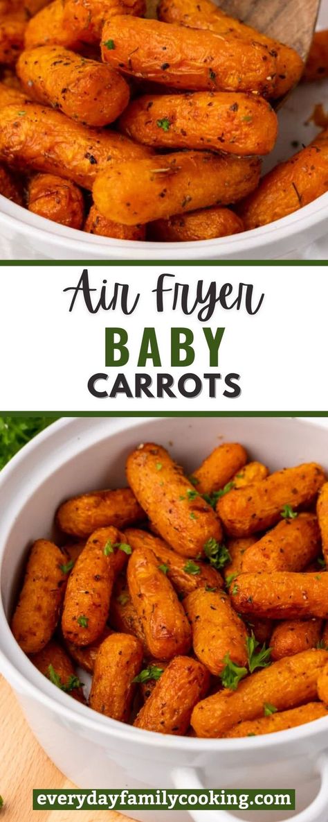 Whip up a wholesome side dish that the whole family will love in just 20 minutes! The best air fryer baby carrots are flavorful and tender — and oh-so-easy to make. Air Fryer Baby Carrots, Baby Carrots Recipe, Baby Carrot Recipes, The Best Air Fryer, Carrots Recipe, Best Air Fryer, Air Fried Food, Air Fryer Oven Recipes, Air Fry Recipes