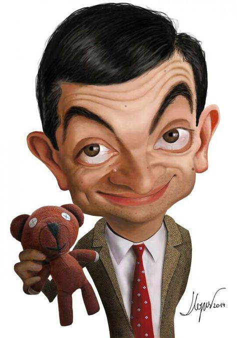 Mr Bean Mr Bean Cartoon, Funny Face Drawings, Mr Bean Funny, Funny Cartoon Faces, Pp Wa, رسم كاريكاتير, Rowan Atkinson, Realistic Cartoons, Caricature Sketch