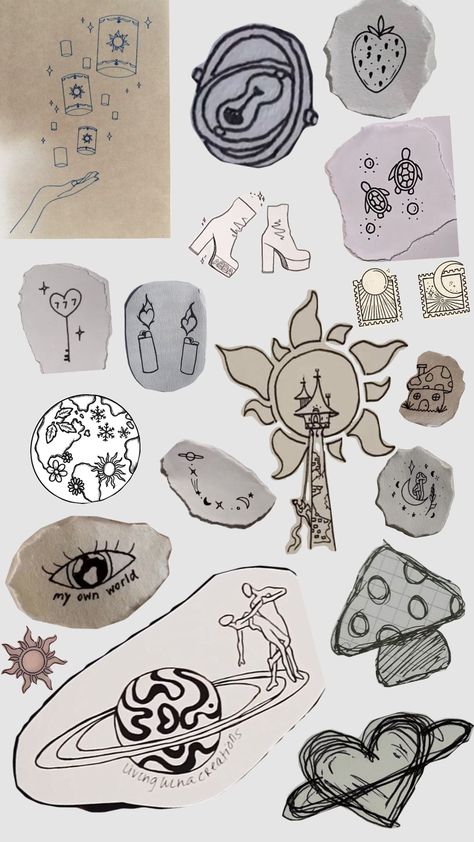 Mini tattoos mainly drawn by me Mini Sketch, Mini Drawings, Mini Tattoos, Drawing Sketches, Art Deco, Sketch, Tattoos, Drawings, Pins