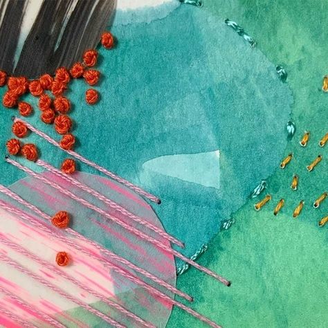 TextileArtist.org on Instagram: "Calling all Stitch Club members! A brand new workshop called Abstract embroidered watercolour paintings with Sam Owen Hull has just been posted in the Stitch Club private members area. Sam Owen Hull is a contemporary artist based in Manchester, UK. In this workshop, you’ll explore Sam’s process of combining gestural painterly marks with hand embroidery. You’ll discover how to create loose abstract compositions using observations from life. By stitching into y Slow Sewing, A Level Textiles, Abstract Collage, Stitching Techniques, Contemporary Artist, Stitch Embroidery, Embroidery Inspiration, Contemporary Artists, Installation Art