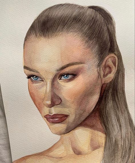 Watercolour People, Watercolour Portrait, Watercolor Portrait Painting, Art Watercolour, Art Painting Gallery, Watercolor Portrait, Beauty Skin Care Routine, Realistic Drawings, Eye Art