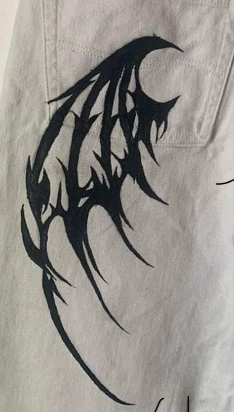 Cybersigilism Shirt, Cybersigilism Clothes, Cybersigilism Drawing, Diy Edgy Clothes, Hellboy Tattoo, Word Tattoo Ideas, Custom Jeans Diy, Word Tattoo, Hoodie Diy