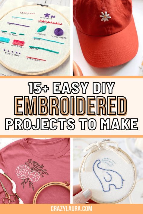 Beginner Friendly Embroidery, Unique Things To Embroider, D Embroidery Letter, Finished Embroidery Ideas, Embroidery Patterns For Men, Easy Embroidery Gifts, Small Embroidery Projects, Diy Embroidery Gift Ideas, Embroidery How To