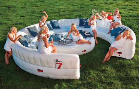 Massive Inflatable Outdoor Party Sofa - Seats 30 Guests! Circular Couch, Inflatable Couch, Air Lounge, Inflatable Furniture, Inflatable Sofa, Floating Island, Outdoor Furniture Sofa, Giant Inflatable, Outdoor Movie