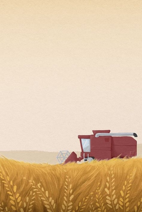 Aesthetic wheat field background, tractor, agriculture illustration | premium image by rawpixel.com / ton Tractor Aesthetic, Agriculture Illustration, Field Background, Wheat Field, Wheat Fields, Awesome Designs, Of Aesthetic, Watercolor Wallpaper, Aesthetic Aesthetic