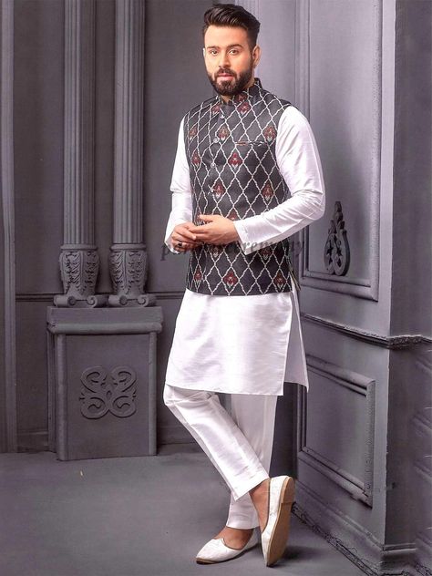 Kurta Pajama Men Wedding, Kurta Pajama Wedding, Pajama Wedding, Nehru Jacket With Kurta, Wedding Dress For Men, Kurta Pyjama With Jacket, Pajama Men, Nehru Jacket For Men, Sherwani For Men Wedding