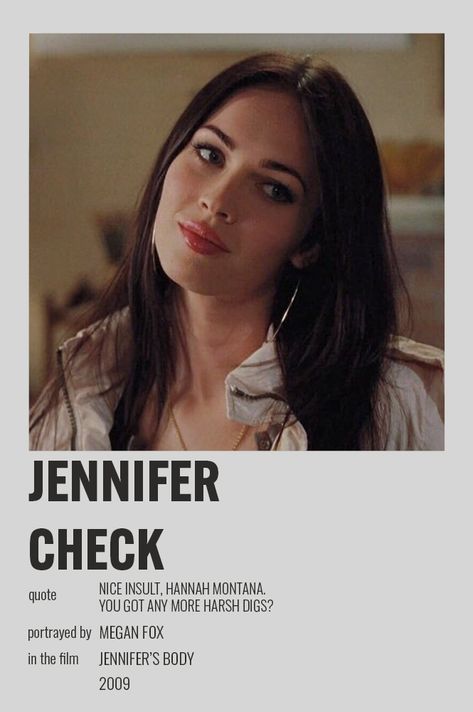 Jeniffers Body Movie, Jennifers Body Megan, Ella Woods, Jennifer Check, Character Posters, Posters Minimalist, Im Only Human, Iconic Poster, Galaxy Images