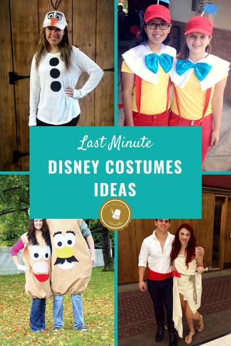 Are you looking for some Easy Disney Costumes Ideas to Sew this Halloween? (Or any other day really.) You are in the RIGHT place. On this post, you will find all DIY Disney Costumes for Boys, Girls, Couples, Friends, even for the whole Family!  Want a costume for your children’s Disney Themed Party or you are just a MEGA DISNEY FAN like me? Click this post and choose your favorite Disney Costumes Ideas, Disney Characters Costumes Diy, Easy Movie Character Costumes, Easy Disney Costumes, Disney Costumes For Women, Disney Characters Dress Up, Disney Couple Costumes, Costumes Faciles, Disney Costumes For Kids