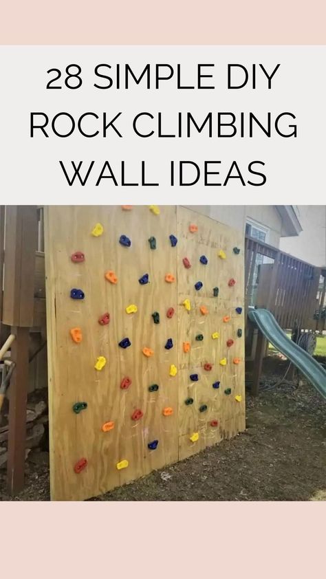 If you are passionate about climbing or have always wanted to learn how to rock climb, then you must check out these DIY Rock Climbing Wall ideas. It doesn't take much to set up a wall in your home, so if you are ready to learn how to climb, then this is the project for you! Diy Rock Climbing Wall, Paint With Texture, Toddler Climbing Wall, Playground Backyard Diy, Kids Rock Climbing, Diy Climbing Wall, Climbing Wall Kids, Kids Climbing Frame, Home Climbing Wall