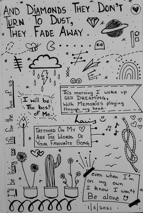 Doodles For Notebook Cover, Gay Doodle Art, Song Doodles Lyric Art, Word Doodles Writing, Music Doodles Aesthetic, Lyrics Drawing Ideas, Song Lyric Drawings, Song Doodles, Spiritual Doodles