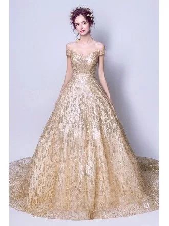 Gold Ball Gown, Debut Gowns, Golden Gown, Ball Gown Prom Dress, Gown Gold, Gold Gown, Golden Dress, Sequin Prom Dress, Sequin Prom Dresses