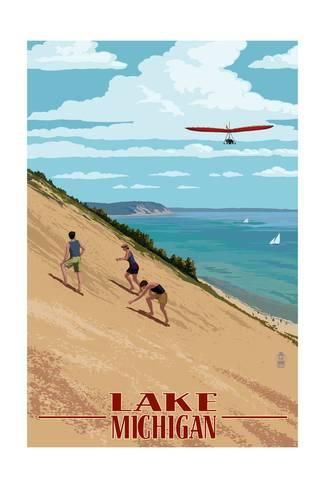 Art Print: Michigan - Dunes by Lantern Press : 24x16in