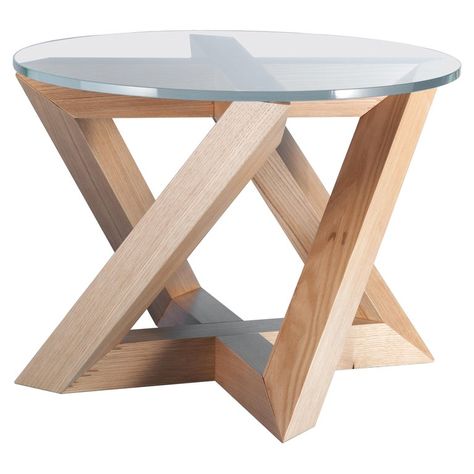 "RK" Modern Wood Side Table with Circle Crystal Extra White Glass Top Glass Top End Tables, Glass Top Side Table, Industrial Side Table, Wooden Toys Plans, Brass Side Table, Modern End Tables, Glass Side Tables, Table Cafe, Metal Side Table