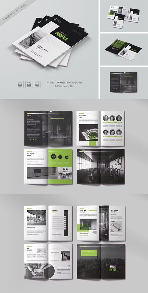 Company Profile Design AI, EPS, PSD Architect Company Profile, Real Estate Company Profile, Company Profile Cover Design, Profile Layout, Company Profile Design Templates, Black Company, Green Companies, Proposal Design, Luxury Branding Design