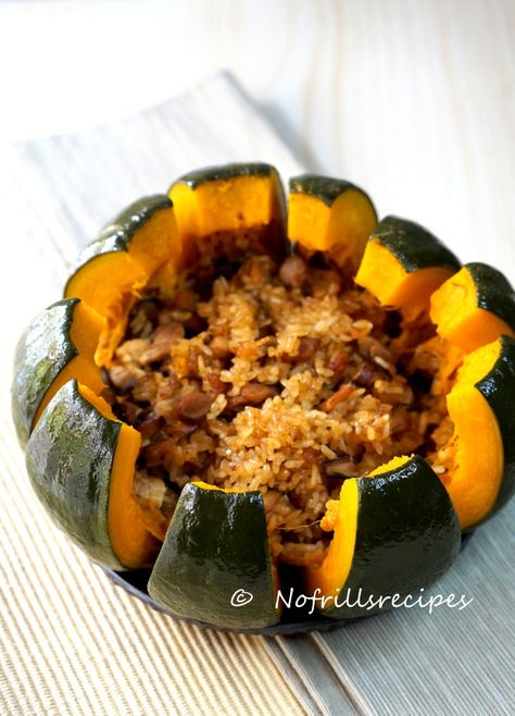 Steamed Pumpkin Recipes, Asian Pumpkin Recipes, Chinese Pumpkin Recipe, Chinese Thanksgiving, Vegetarian Bites, Steamed Pumpkin, Birthday Dinner Recipes, Steam Pumpkin, Pumpkin Rice