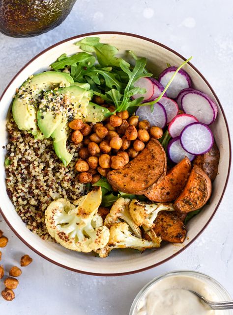 Hormone Balancing Nourish Bowl | RD-Licious - Registered Dietitian - Columbia, SC Nutrition Therapy, Nourish Bowl, Spring Food, Tahini Sauce, Balanced Meals, Broccoli Salad, Healthy Salad, Columbia Sc, Registered Dietitian