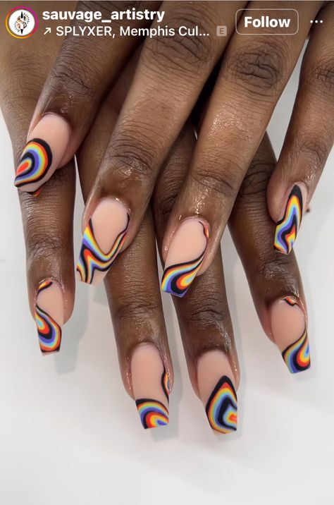 Alabama Nails, Short Psychadelic Nails, Illusion Art, Nail Trends, Nail Artist, Nail Inspo, Nails Inspiration, Nail Colors, Nail Designs