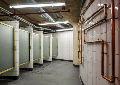 1Rebel gym by Studio C102 1rebel Gym, Gym Architecture, Boutique Gym, Gym Showers, Luxury Gym, Gym Studio, Basement Gym, Gym Interior, Public Restroom