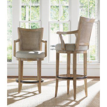 Lexington 24.5 in. Carmel Swivel Counter Stool Elegant Bar Stools, Counter Stools With Backs, Belfort Furniture, Lexington Home, Stools For Kitchen Island, Bar Stools With Backs, Swivel Counter Stools, Swivel Bar Stool, Bar Height Stools