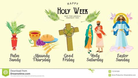 Week Before Easter, Happy Palm Sunday, Good Thursday, Easter Illustration, Easter Monday, Crucifixion Of Jesus, Easter Images, Queen Art, Palm Sunday