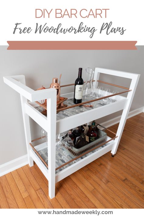 DIY Bar cart free woodworking plans Changing Table Bar Cart, Diy Drink Cart, Diy Bar Cart Repurposed, Wood Bar Cart, Diy Bar Cart, Shelf Diy, Bar Sala, Cart Ideas, Drink Cart