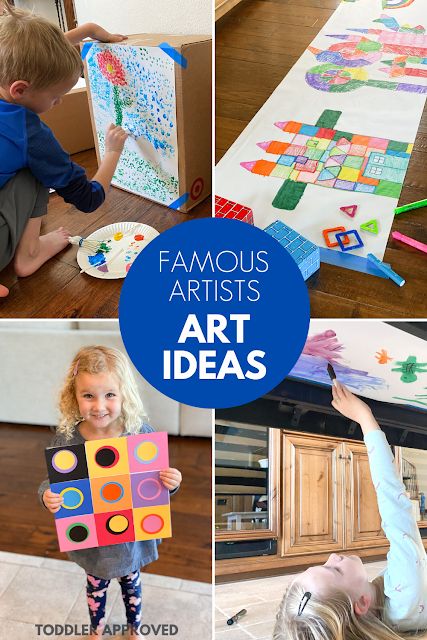 Toddler Approved!: Famous Artists Activities for Kids Preschool Artist Theme, Famous Artists For Kids, Simple Art Activity, Famous Artists Paintings, Artist Ideas, Toddler Painting, Toddler Art Projects, Artist Project, Art And Crafts