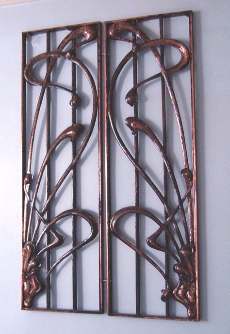 Window Grilles, Hector Guimard, Art Nouveau Interior, Nancy France, Window Bars, Design Art Nouveau, Art Nouveau Furniture, Grill Door Design, Art Nouveau Antiques