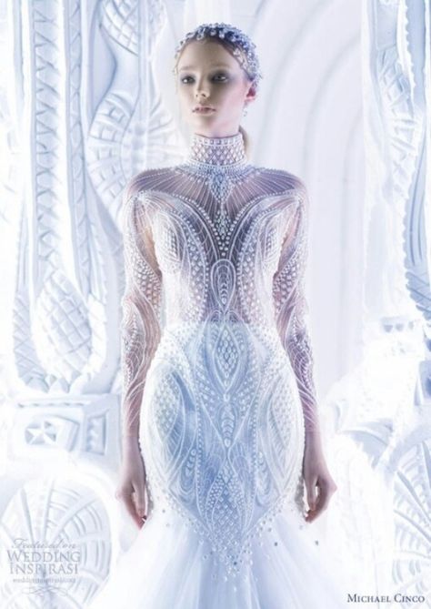 futuristic wedding - Google Search Sci Fi Wedding, Wedding Dress 2013, Michael Cinco, Dresses 2013, Wedding Robe, Breathtaking Wedding, 2016 Trends, Couture Mode, Beaded Gown