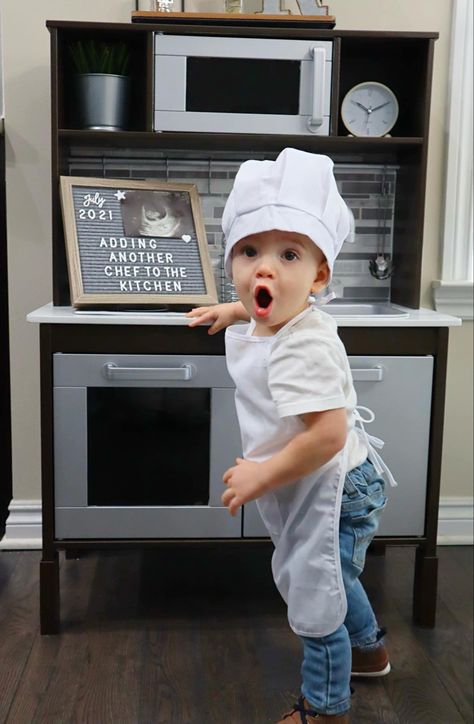 Second Born Announcement, 2nd Grandbaby Announcement, Cooking Pregnancy Announcement, Second Baby Announcing Ideas, 2nd Baby Announcement To Husband, 2nd Pregnancy Announcement To Family, Sibling Announcement Second Child, Funny Baby Announcements, 2 Under 2 Pregnancy Announcement