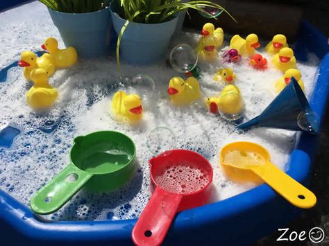 Ducks on the Farm Tuff Tray Small World Scene for Toddlers-EYFS Children Tuff Tray Ideas Toddlers, Tuff Tray Ideas, Fun On The Farm, Eyfs Ideas, Nursery Rhymes Activities, Tuff Spot, Baby Sensory Play, Eyfs Activities, Key Stage 1