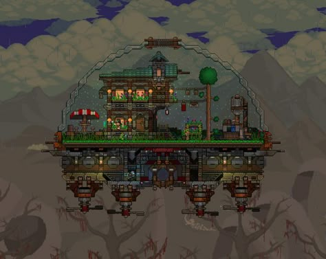 Floating House Design, Terraria Castle, Terraria Game, Terrarium Base, Terraria Tips, Terraria House Ideas, Terraria House Design, Terraria House, Small Living Space