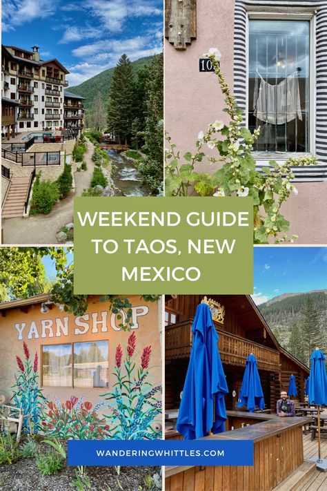 Here’s your weekend travel guide to the beautifully unique city of Taos. Includes what to do & where to stay. Southwest Food, Mexico Bachelorette Party, New Mexico Road Trip, Taos Ski Valley, Mexico Bachelorette, New Mexico Travel, Travel New Mexico, Taos Pueblo, Taos New Mexico