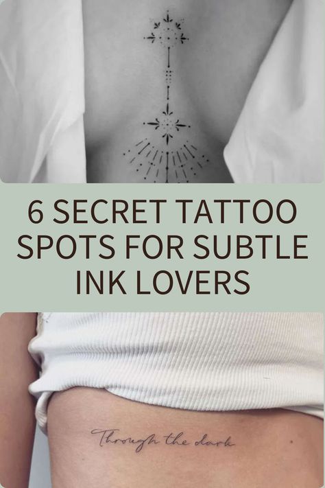 Want to keep your tattoo a secret? Tattoos can be kept personal; not everyone has to know that you’ve been inked. For the secretive tattooee, here are a few tattoo placements that will keep your ink private. hidden tattoo placements for women, hidden tattoo placements, small hidden tattoos for women, easily hidden tattoo placements, hidden tattoo placement ideas Hidden Tattoos For Women, Small Hidden Tattoos For Women, Tattoo Placements For Women, Discreet Tattoos For Women, Feminine Tattoo Placement, Women Tattoo Placement, Small Hidden Tattoos, Hidden Tattoo Placement, Tiny Tattoo Placement