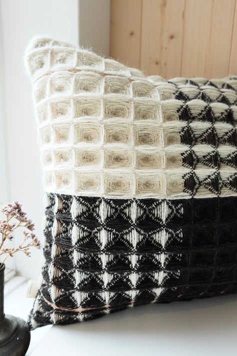 Scandi-style handmade, woven cushions. Made from beautiful, eco-friendly British Wool. Shop now. Woven Cushions, Bed Cushions, Hand Woven Textiles, Wool Shop, Scandi Style, Inspired By Nature, Home Fashion, Interior Spaces, Textile Design