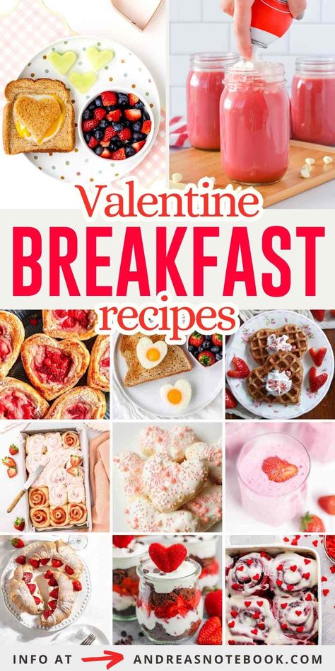 Breakfast Valentines Day Ideas, Healthy Valentine’s Day Breakfast, Valentine Day Breakfast Ideas, Valentine’s Breakfast Ideas, Breakfast Ideas Valentines Day, Vday Breakfast Ideas, Couples Breakfast Ideas, Valentine’s Day Pancakes, Valentines Breakfast Recipes