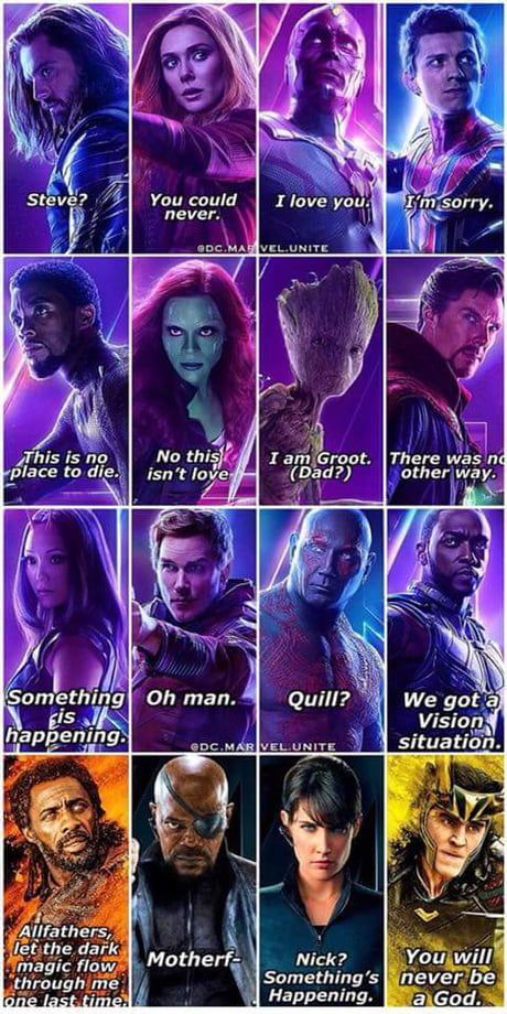 I hate you. - The last words of the people who died in infinity war Avengers Humor, Avengers Film, Funny Marvel Memes, Marvel Quotes, Last Words, Dc Memes, Avengers Memes, Marvel Jokes, Avengers Funny